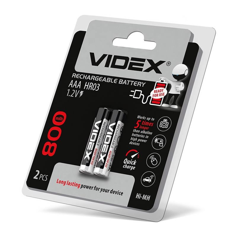 Аккумулятор Videx Ni-MH HR03/AAA 800mAh