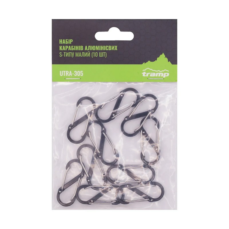 Набор карабинов Tramp UTRA-305 S-типа 40 х 15 мм 10 шт от магазина Мандривник Украина