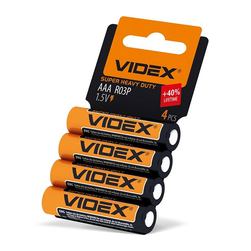 Батарейка Videx R03P/AAA солевая от магазина Мандривник Украина